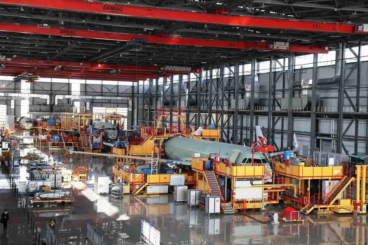 A320 final assembly line in Tianjin.