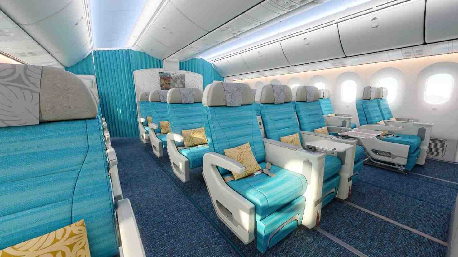 Espacement très confortable pour la classe Economie Premium d'Air Tahiti Nui.