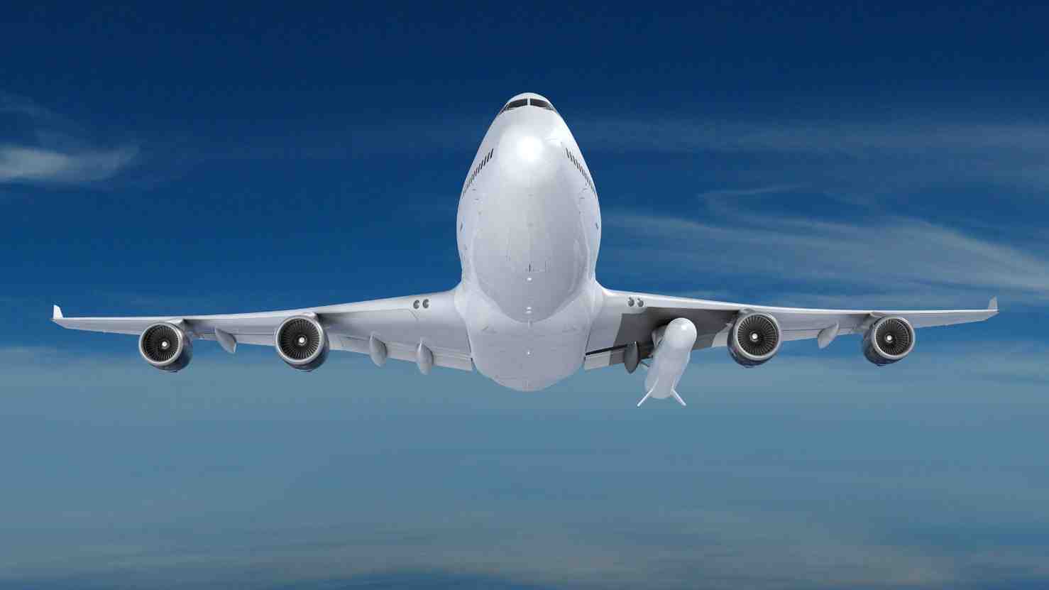 Le LauncherOne est déployé à l'aide du Boeing 747-400 « CosmicGirl ».