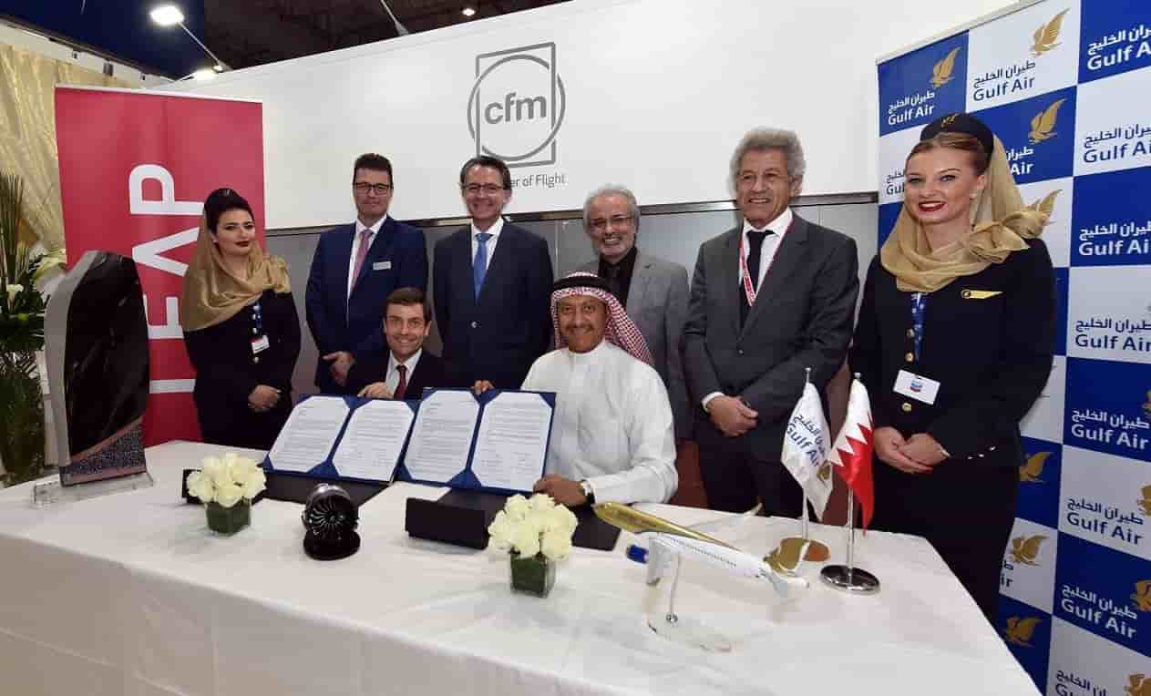 Signature du contrat entre Gulf Air et CFM International pendant le Dubai Airshow.