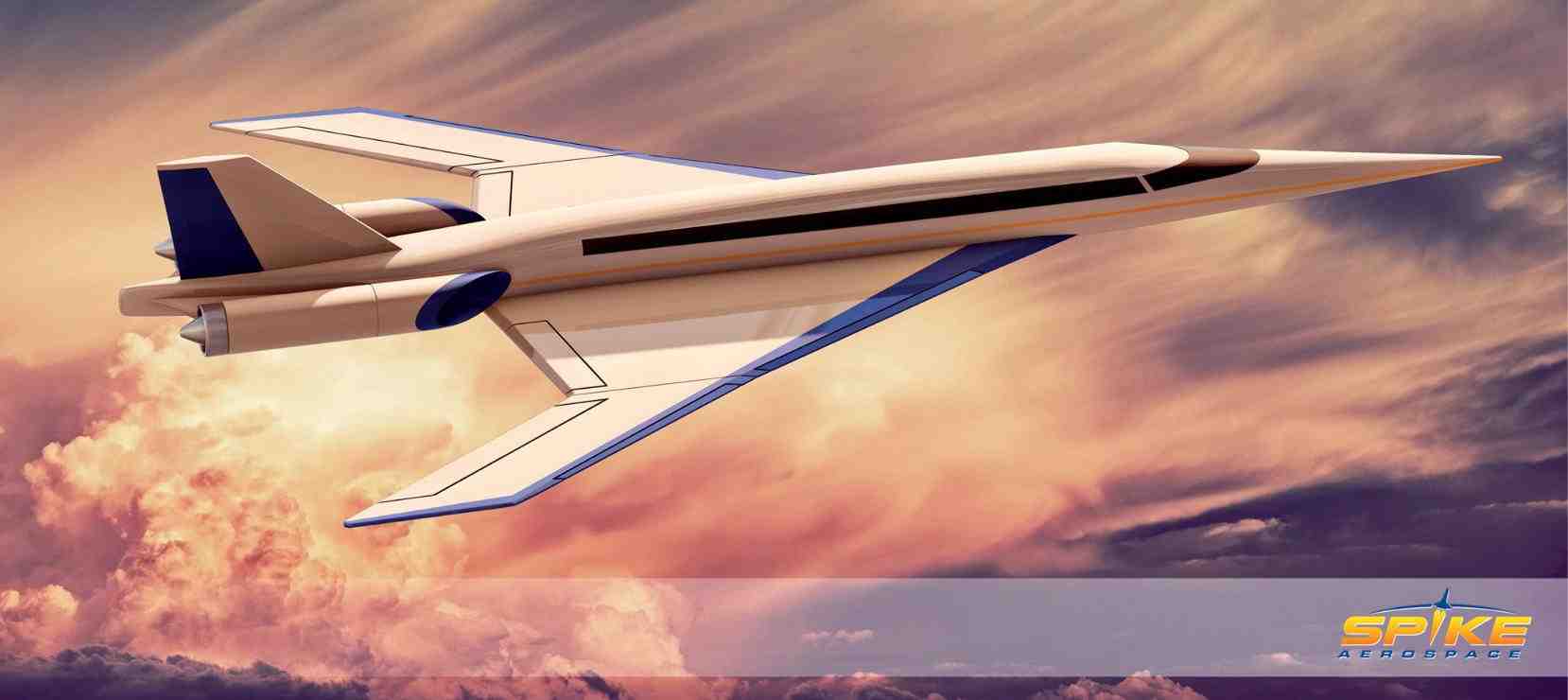Ce que devrait être le futur jet supersonique Spike S-512, qui pourra transporter 22 passagers à Mach 1,6 sur 6 200 nautiques (environ 11 452 km)