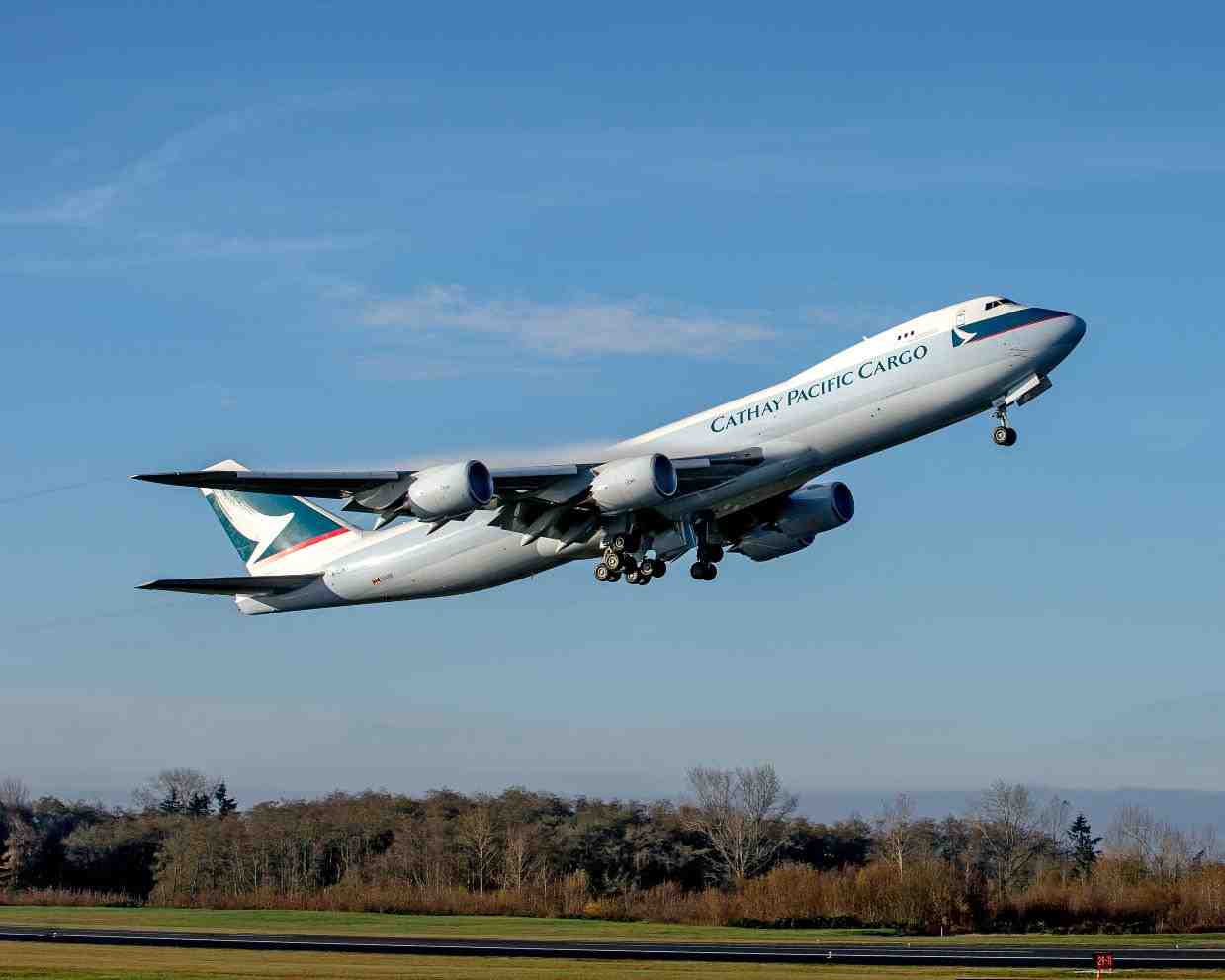 Boeing 747-8 freighter operated by Cathay Pacific.