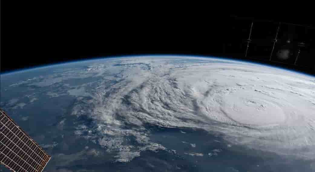 Harvey visible depuis l'ISS.