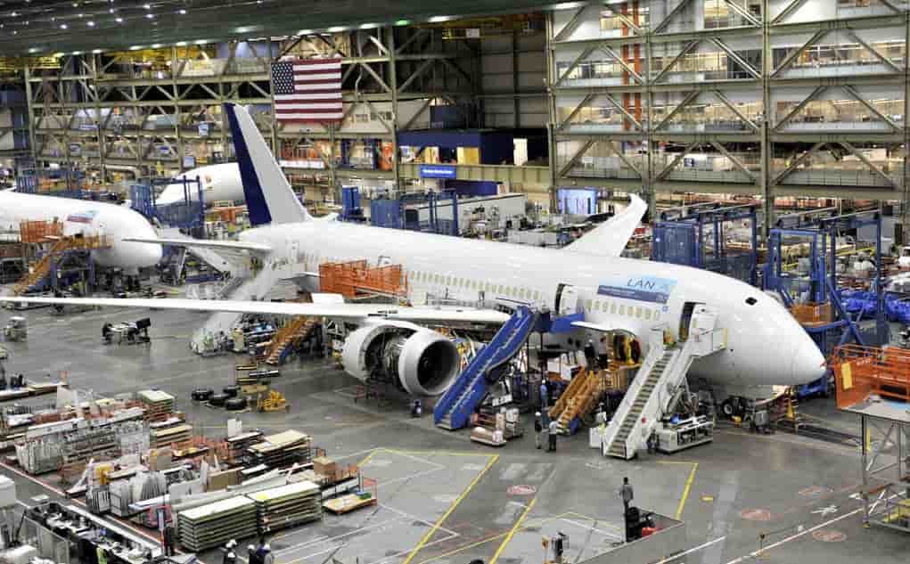 Ligne d'assemblage du Boeing 787.