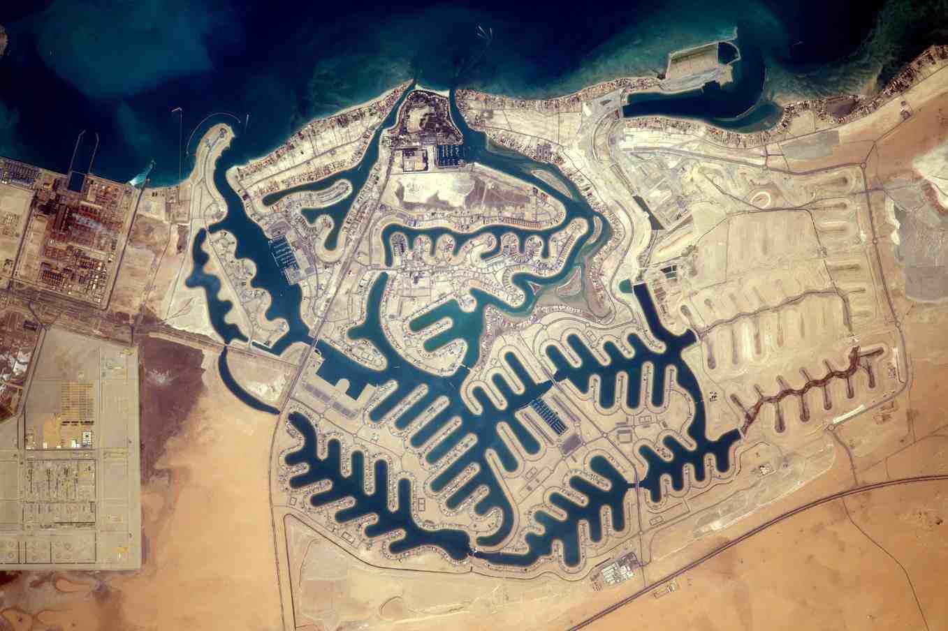 Al-Khiran (alias Pearl City), au Koweït, vue depuis l’ISS.