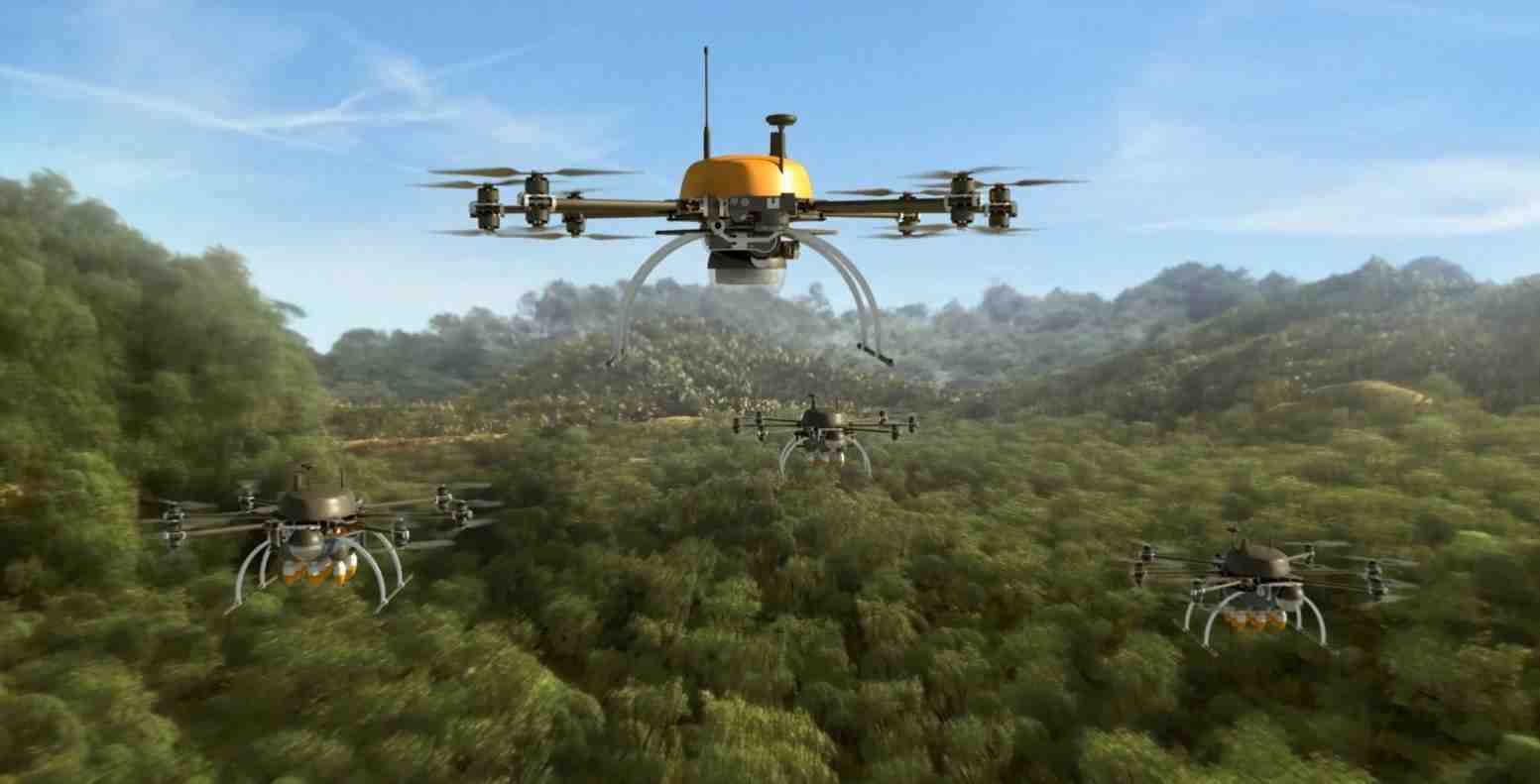 Dans le cadre de son projet METIS, Total emploie des drones pour déployer des capteurs.