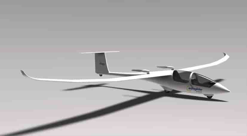 Maquette du projet de l'Euroglider, premier planeur à propulsion électrique.