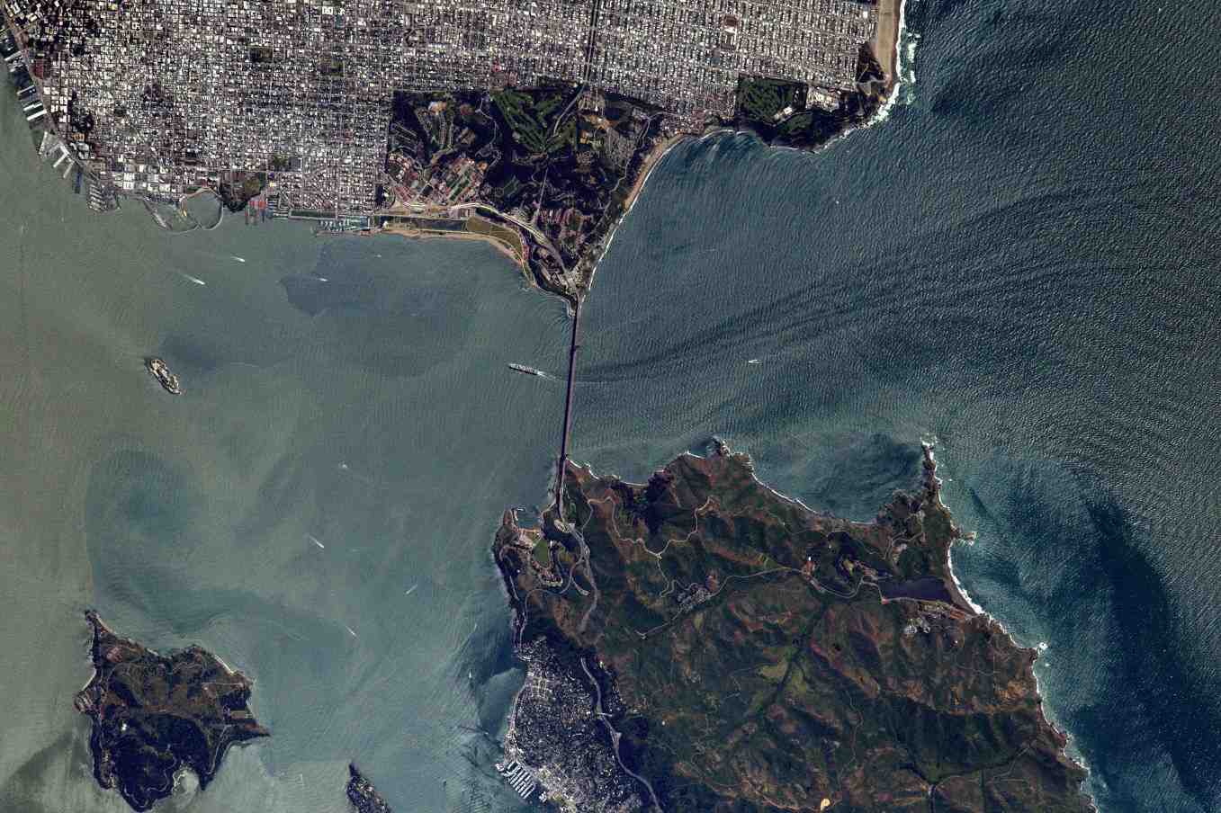 Le détroit du Golden Gate, vu depuis l’ISS.