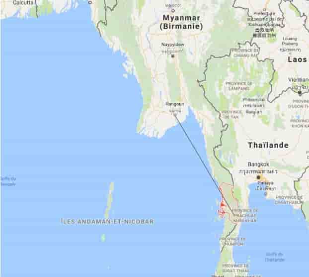 L'avion militaire devait effectuer la liaison entre Myeik et Rangoun.