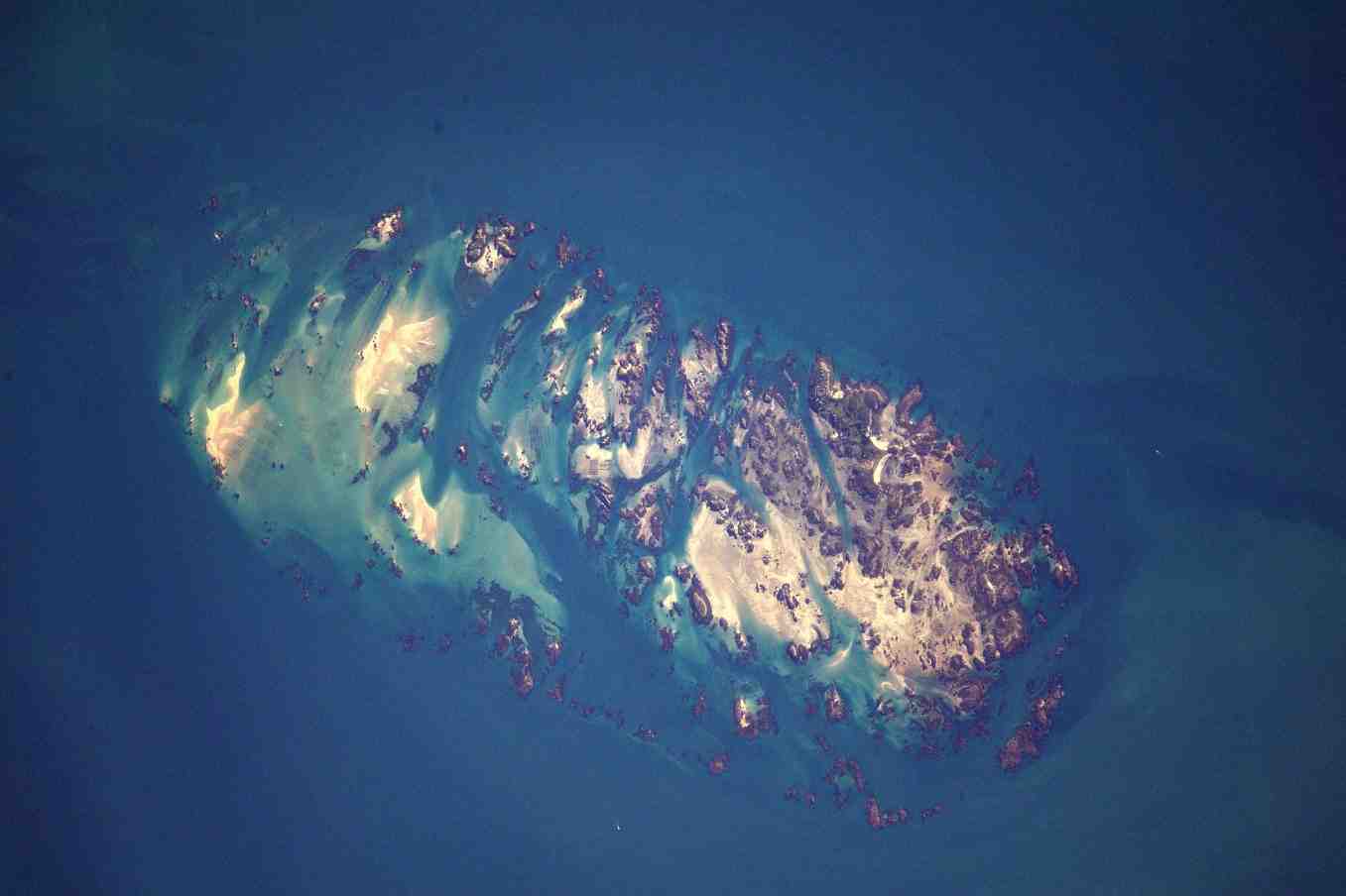 Les îles Chausey, vues depuis l’ISS.