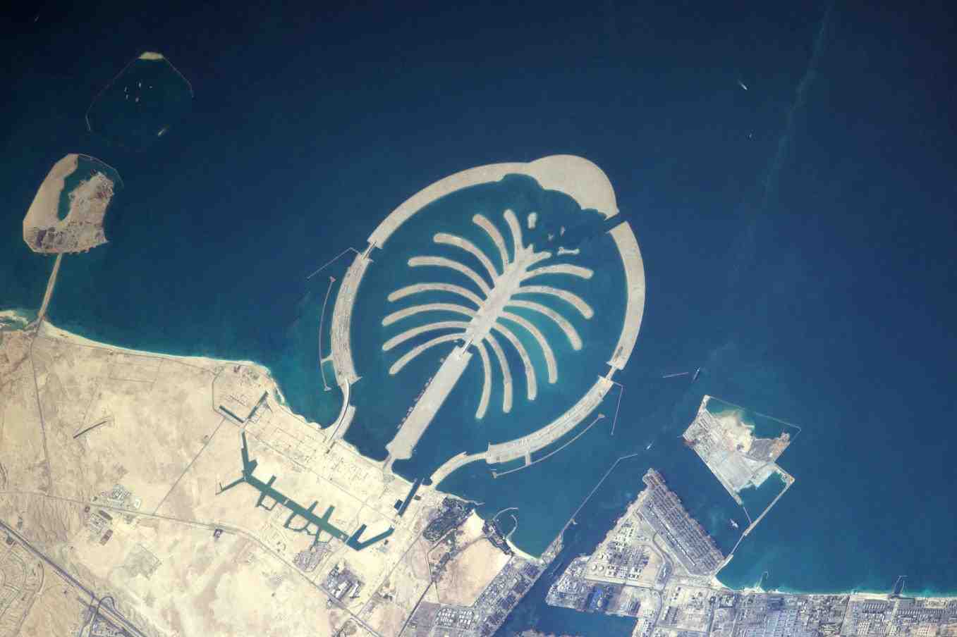 Le palmier Jebel Ali à Dubaï, vue depuis l’ISS.