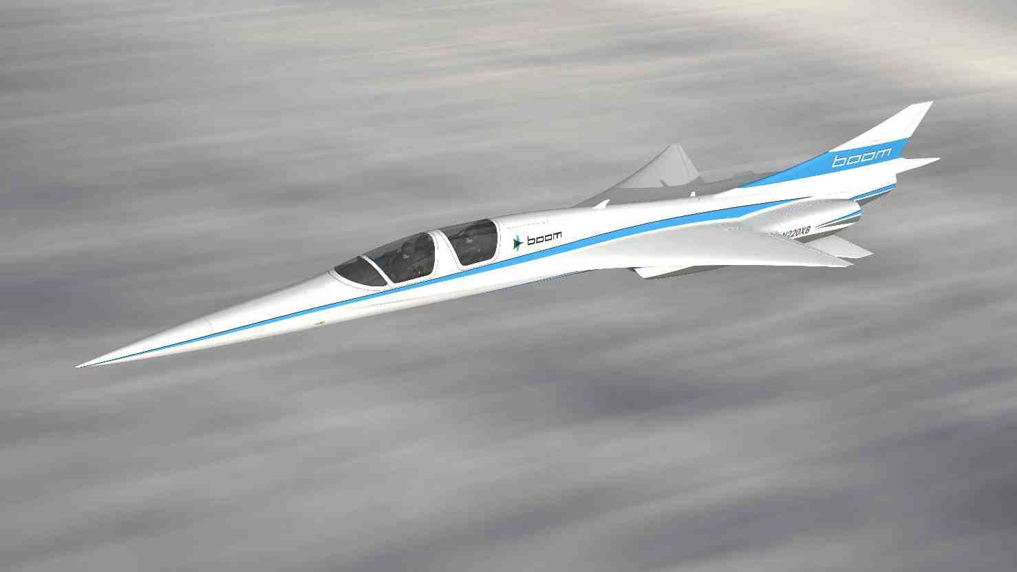 Le démonstrateur XB-1 tel qu'il se présentera, l'appareil devrait voler d'ici un an environ et fait actuellement l'objet d'essais en soufflerie.