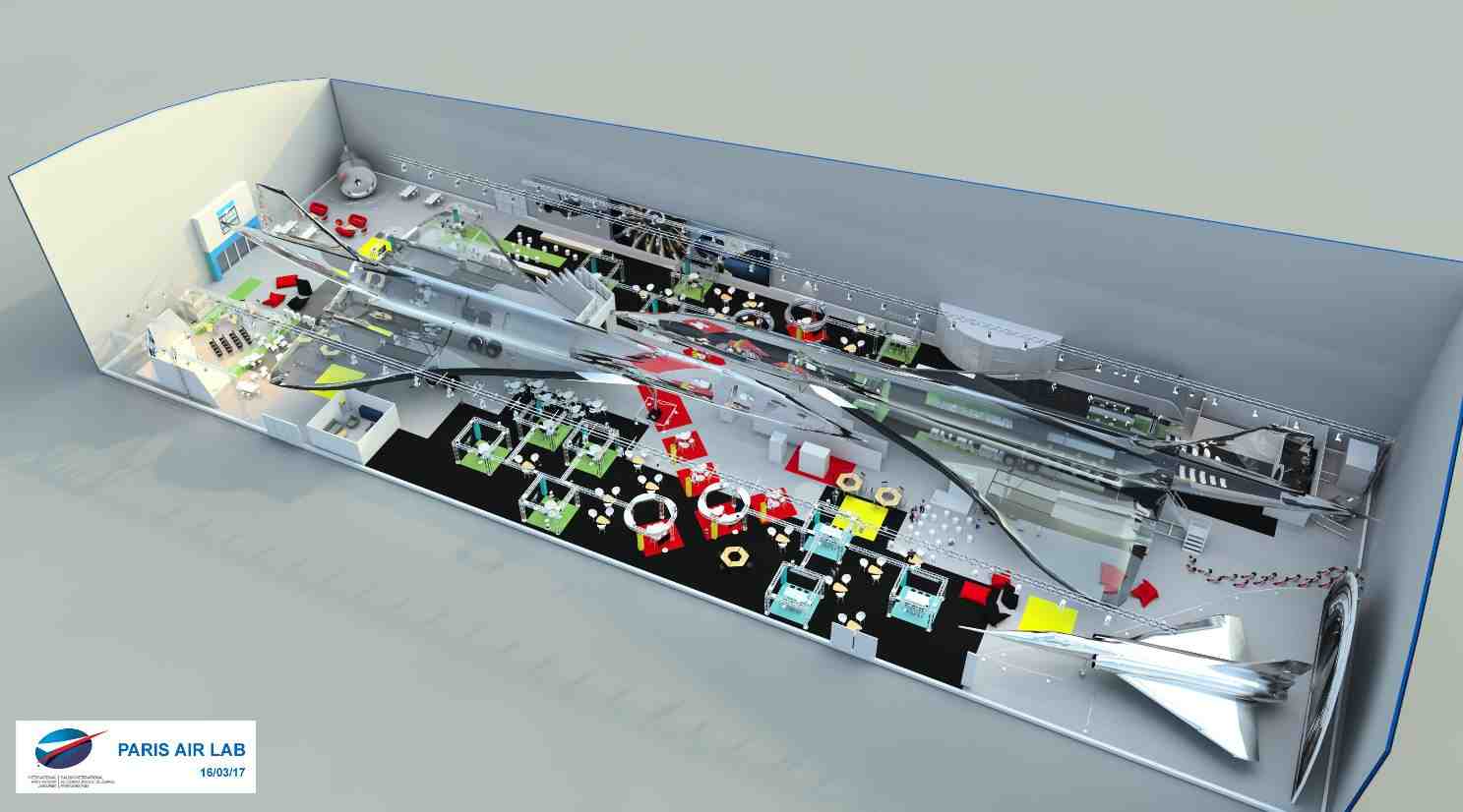 Le Paris Air Lab s'organisera sur un espace de 2 000 m2 autour des deux Concorde du Musée de l'Air et de l'Espace.