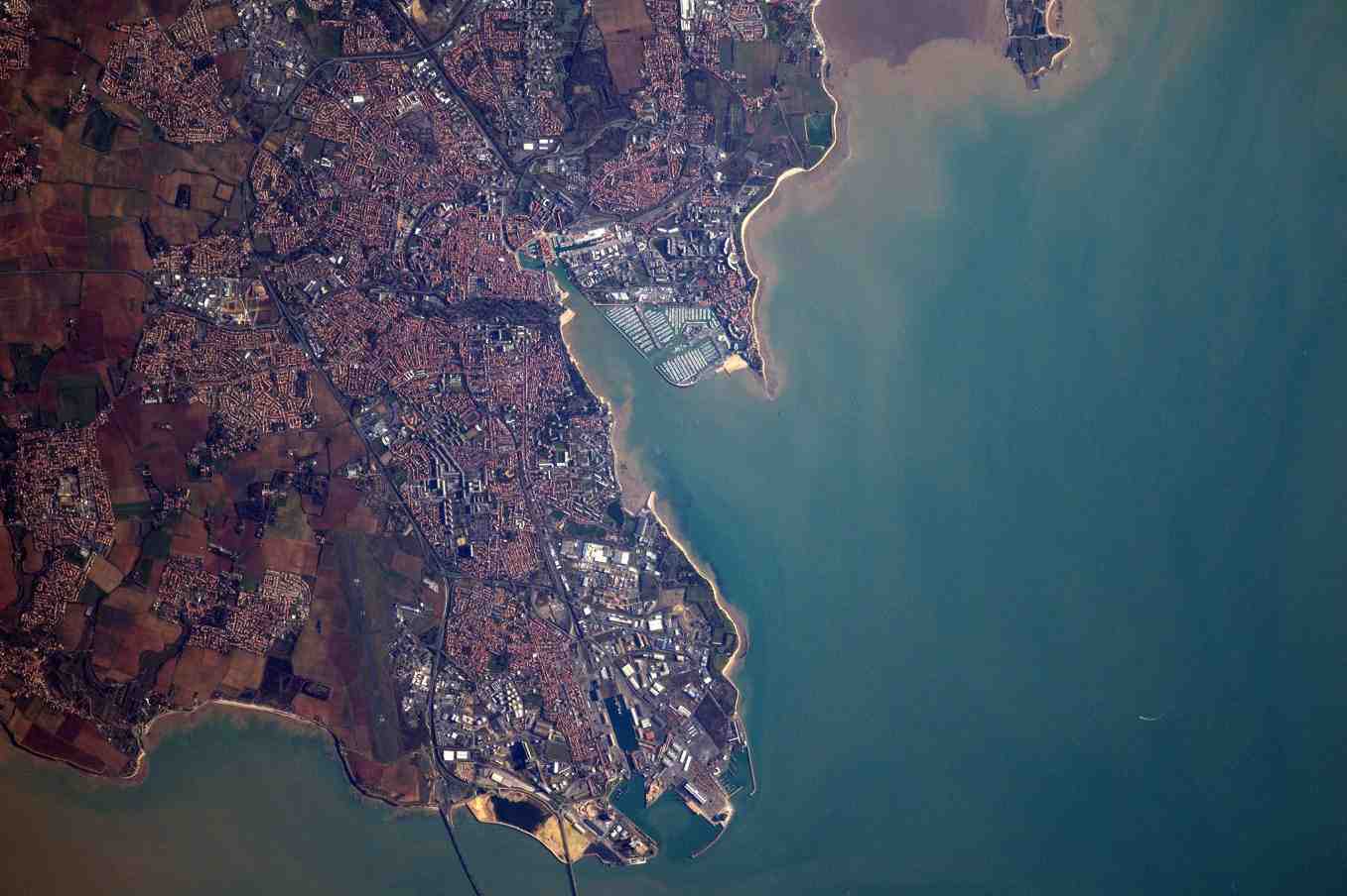 La Rochelle, vue depuis l’ISS.
