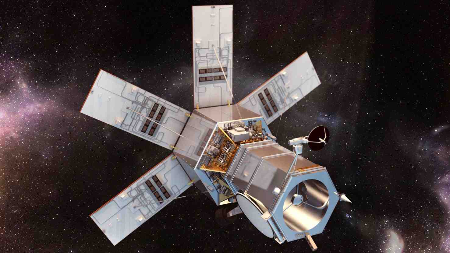 Vue d'artiste du satellite WorldView 4.