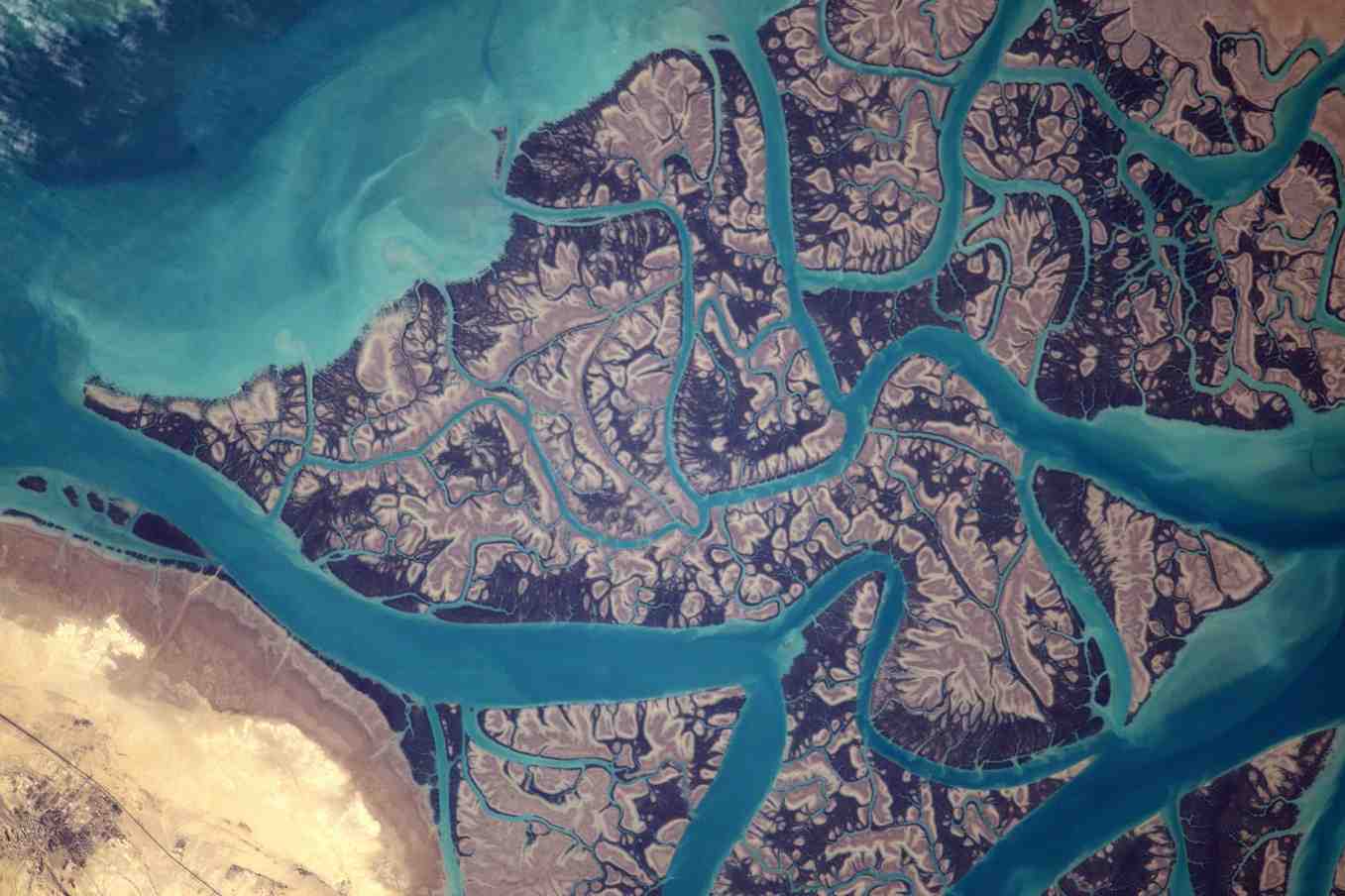 Le détroit de Clarence, dans sud de l’Iran, vue depuis l’ISS.