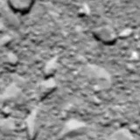 Dernière vision de la comète Tchouri, à environ 20 m du sol.