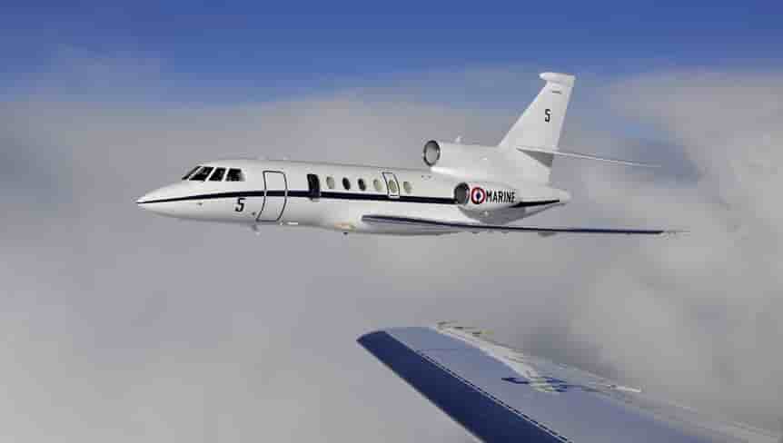 La Marine opère huit Falcon 50M. Quatre au standard MI (Intervention) et quatre MS (Surveillance)