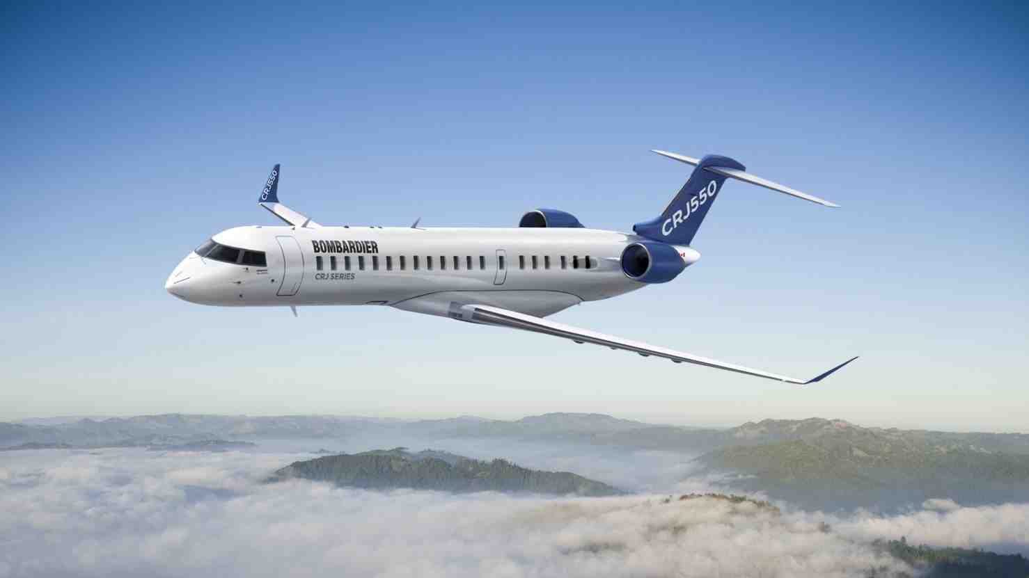 Le Bombardier CRJ550 est le dernier CRJ en date, dérivé du CRJ700 mais offrant 50 places en trois classes.