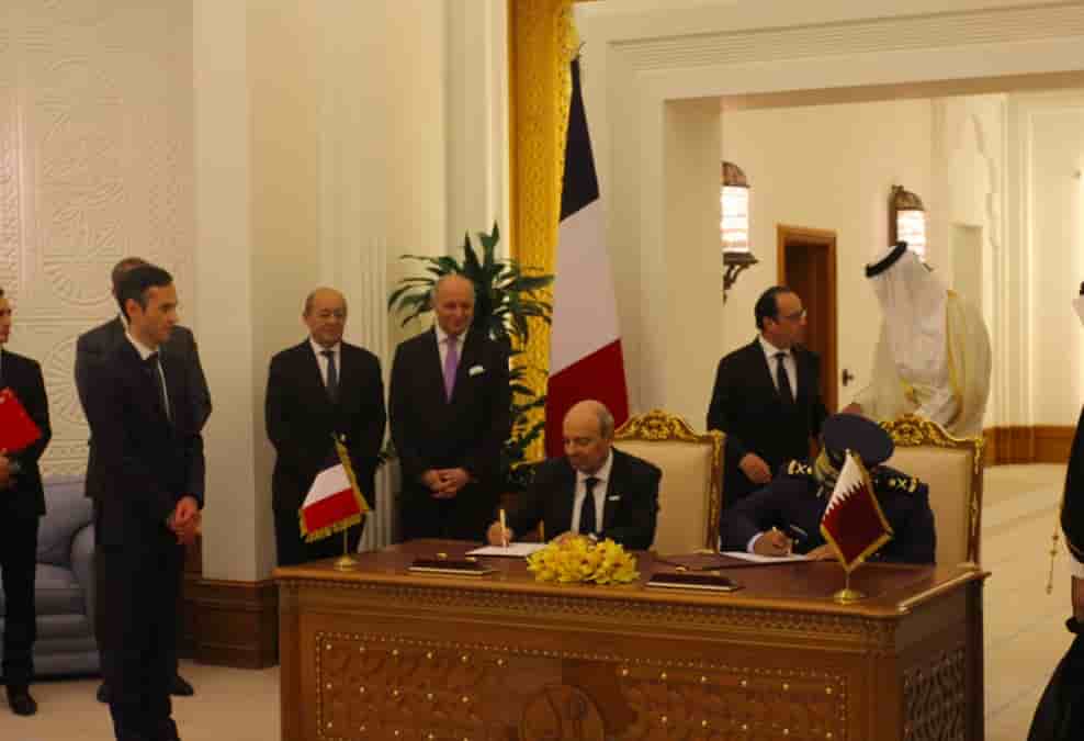 Aujourd'hui a eu lieu la signature du contrat de vente de Rafale au Qatar.