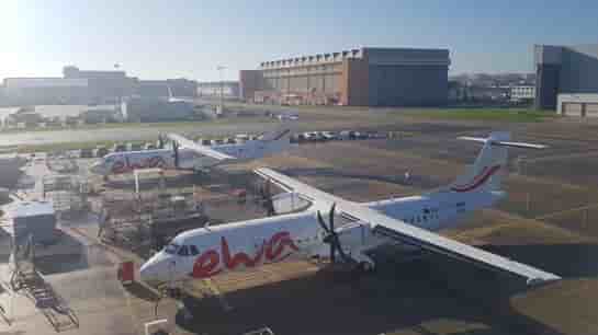 Les deux ATR 72-600 d'EWA Air avant le départ pour Mayotte.