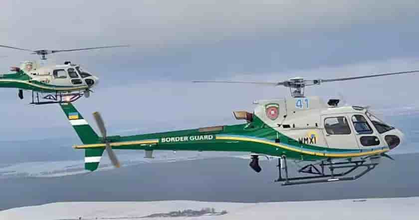 Deux hélicoptères H125 Ecureuil des Garde-frontières ukrainiens (SBGS).
