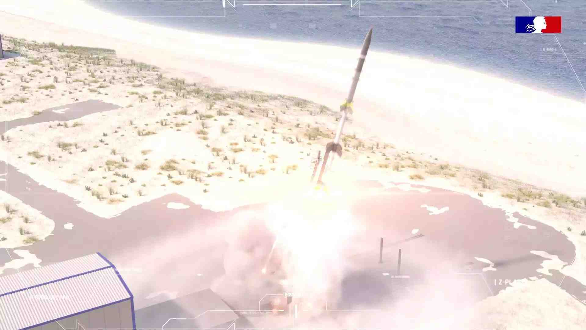 Représentation d'un tir de missile par la DGA.