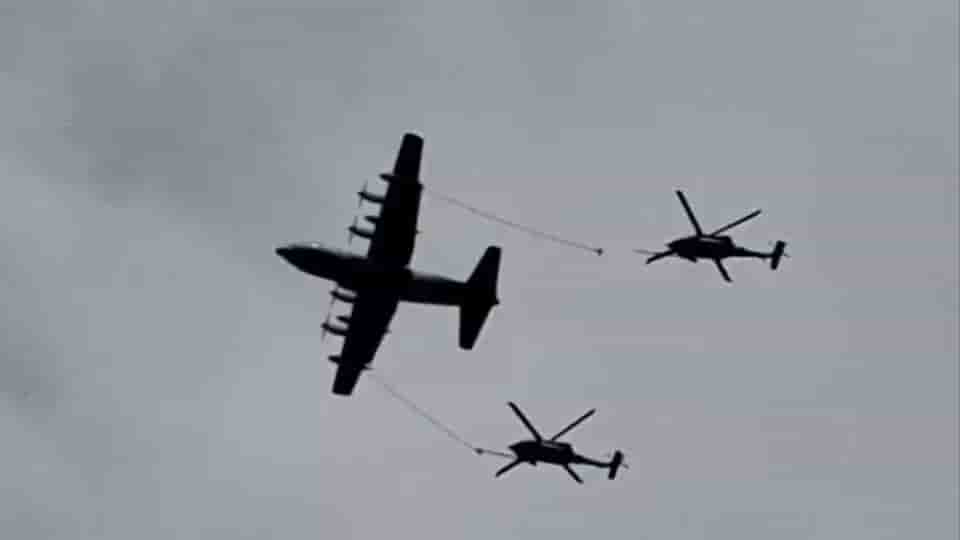 HC-130J Combat King II et HH-60 de l'AFSOC lors d'une opération CSAR au-dessus de l'Iran (3 mars 2026).