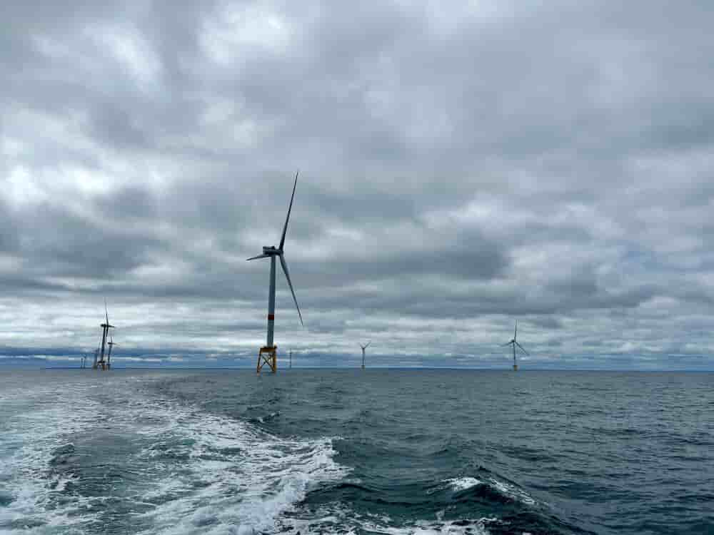 Le parc éolien en mer de Saint-Brieuc, exploité par l'espagnol Iberdrola.