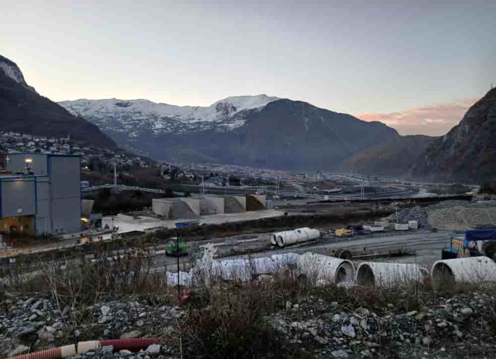 Le chantier du Lyon Turin à proximité de Saint-Jean-de-Maurienne en décembre 2024.