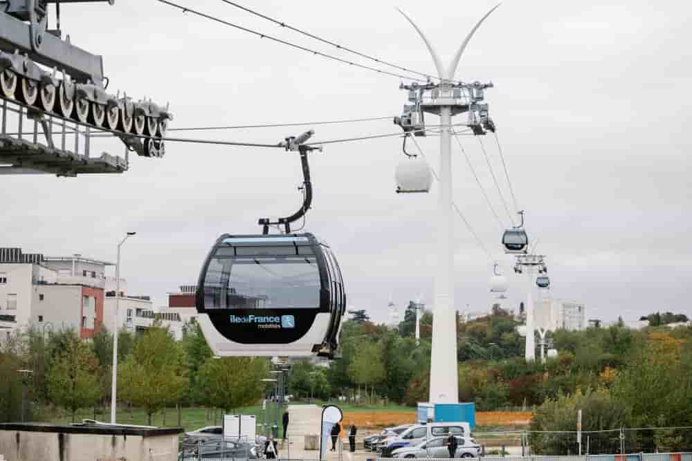 ©PHOTOPQR/LE PARISIEN/ARNAUD DUMONTIER ; Limeil-Brévannes ; 23/09/2025 ; Limeil-Brévannes (94) - Mardi 23 septembre 2025 Le plus grand téléphérique urbain d'europe et en même temps le premier d'Île-de-France, Le Câble C1 de Créteil à Villeneuve'St-...