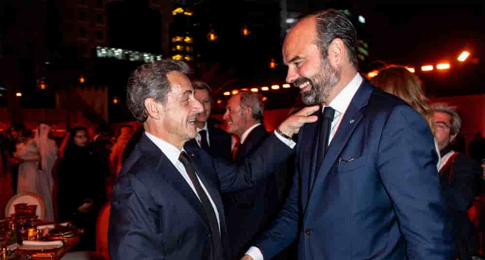 Nicolas Sarkozy et Edouard Philippe à l'inauguration du Musée National du Qatar à Doha.