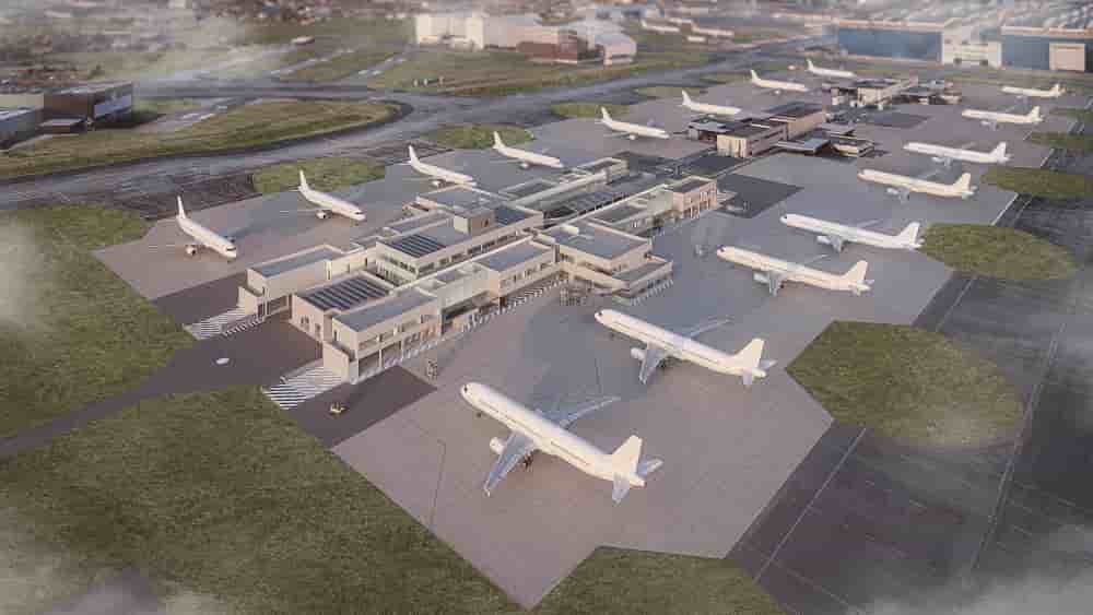 Simulation 3D de la future extension d'Airbus à Toulouse.