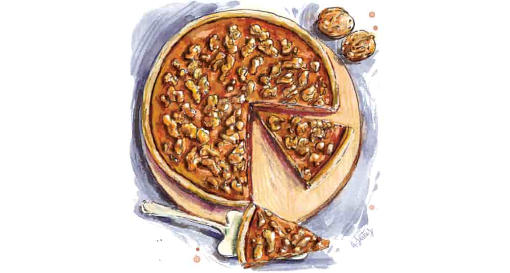 Découvrez la recette de la semaine : la tarte aux noix.