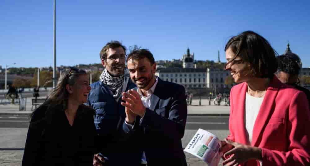 Grégory Doucet en campagne à Lyon, le 5 novembre.