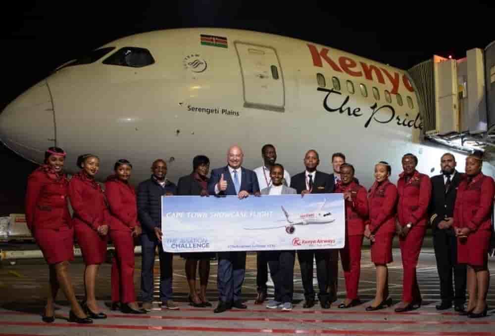 Premier vol intra-africain de Kenya Airways, de Nairobi à Cape Town, en utilisant un mélange de 50 % de SAF