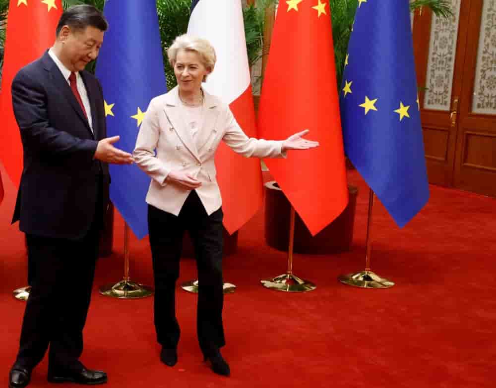 Xi Jinping et Ursula von de Leyen.