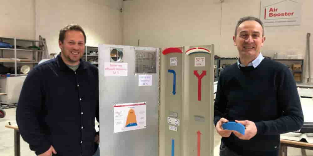 Mathieu Dessans et Christophe Fourcaud débutent la commercialisation de leur système de chaleur renouvelable auprès des particuliers.