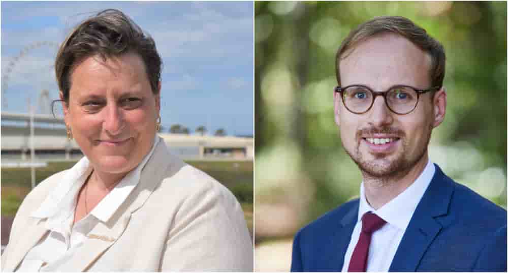 Olivia Fortin, maire des 6e et 8e arrondissements de Marseille et Florian Bercault, maire de Laval.
