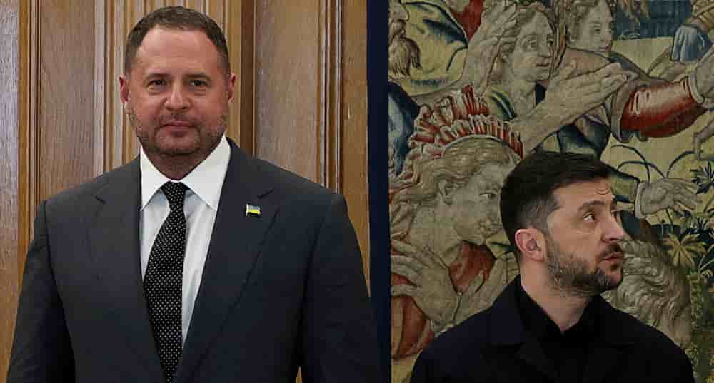 Andriy Yermak et Volodymyr Zelensky, le 18 novembre à Madrid.