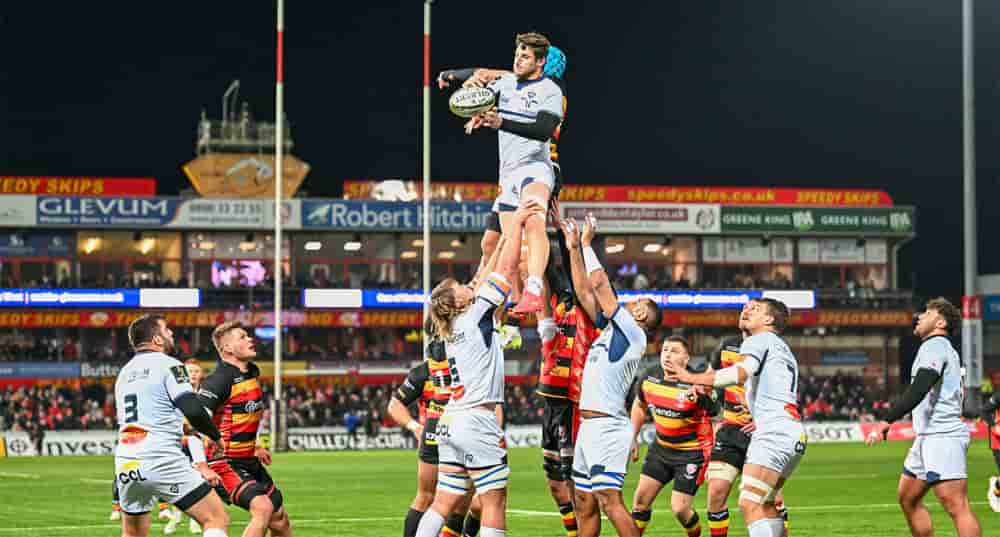 Gauthier Maravat lors du match de l'European Rugby Challenge Cup entre Gloucester Rugby et Castres Olympique, au Kingsholm Stadium.