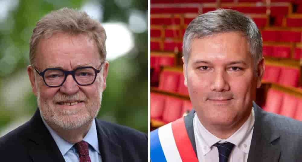 Vincent Éblé, sénateur de la Seine-et-Marne et président du groupe d'amitié France-Cambodge et Laos et Thomas Lam, député des Hauts-de-Seine et président du groupe d’amitié France-Cambodge.