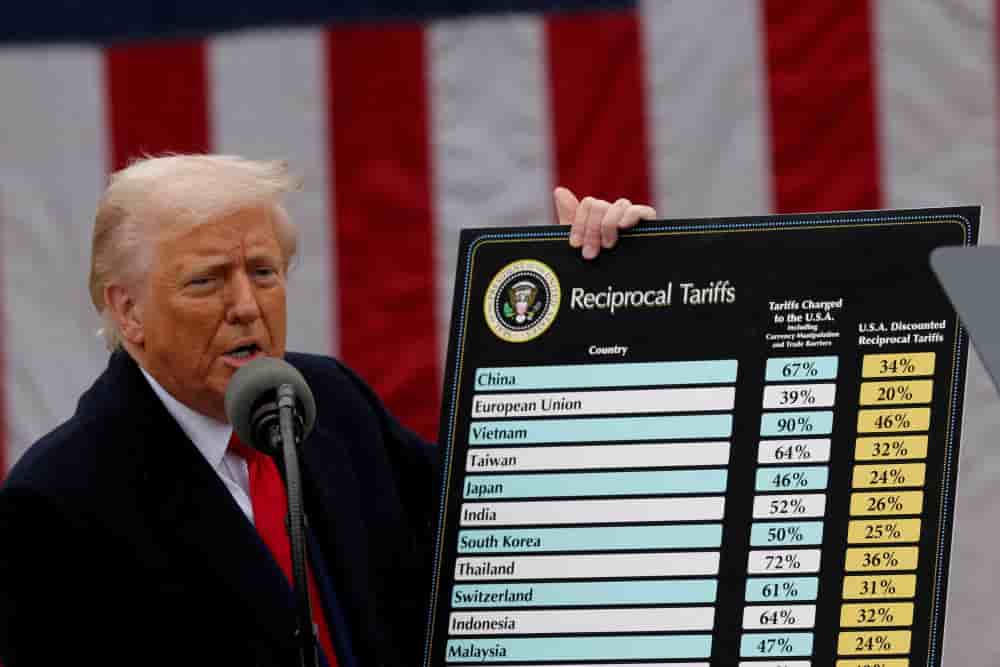 Le 2 avril 2025, " jour de la libération ", devant une foule de partisans et de journalistes, Donald Trump présente au monde entier son offensive douanière.