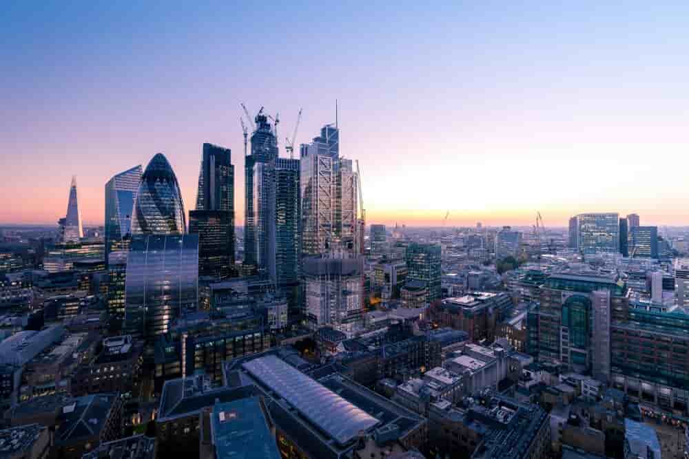 Skyline de la City à Londres.
