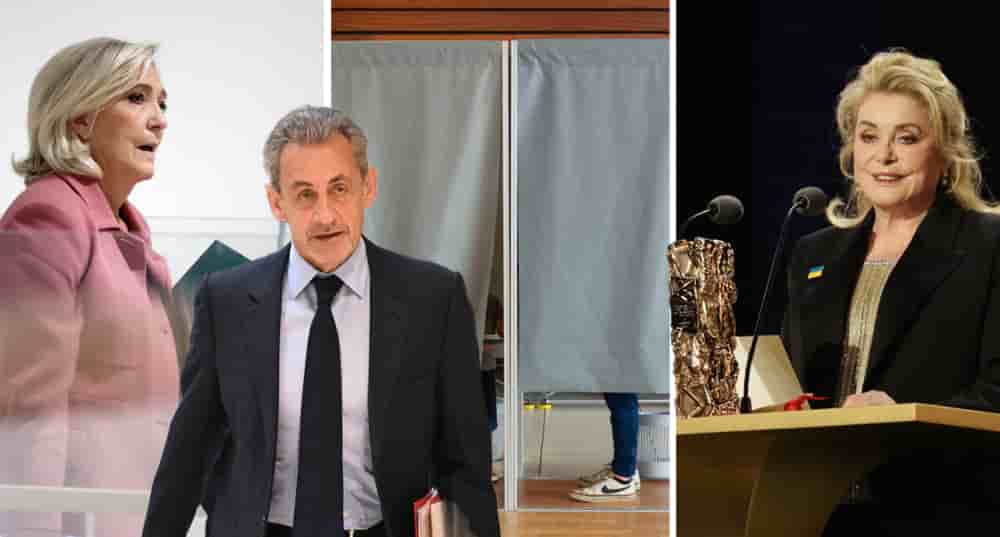 Marine Le Pen, Nicolas Sarkozy, Catherine Deneuve et un isoloir (image d’illustration).