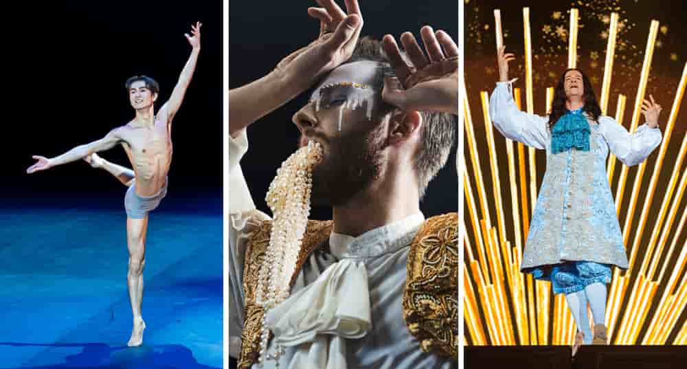 De gauche à droite. « Béjart et nous », un voyage à travers le répertoire dansé (et musical) de Maurice Béjart composé de solos, pas de deux et ensemble extraits de différents ballets. « Barocco » dans sa version actualisée. « Le Roi Soleil » de retour...