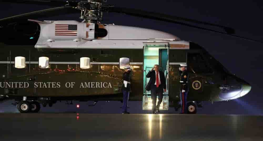 Donald Trump à son départ de Palm Beach, en Floride, le 19 janvier 2026.