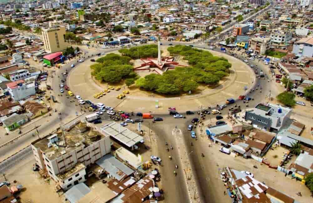 Vue aérienne de Cotonou, le principal centre économique du Bénin.