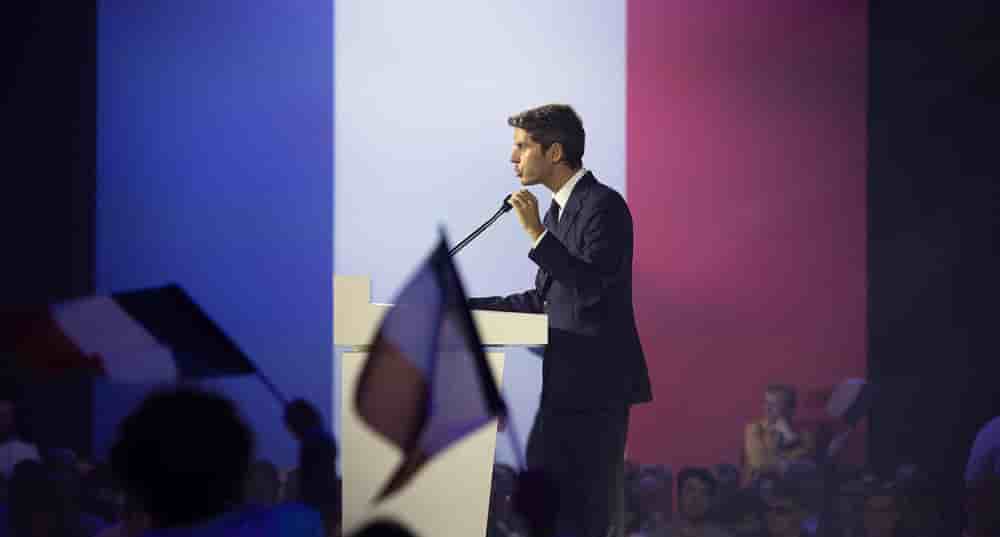 Gabriel Attal à Arras à l'occasion d'un meeting du parti Renaissance, le 21 septembre 2025.
