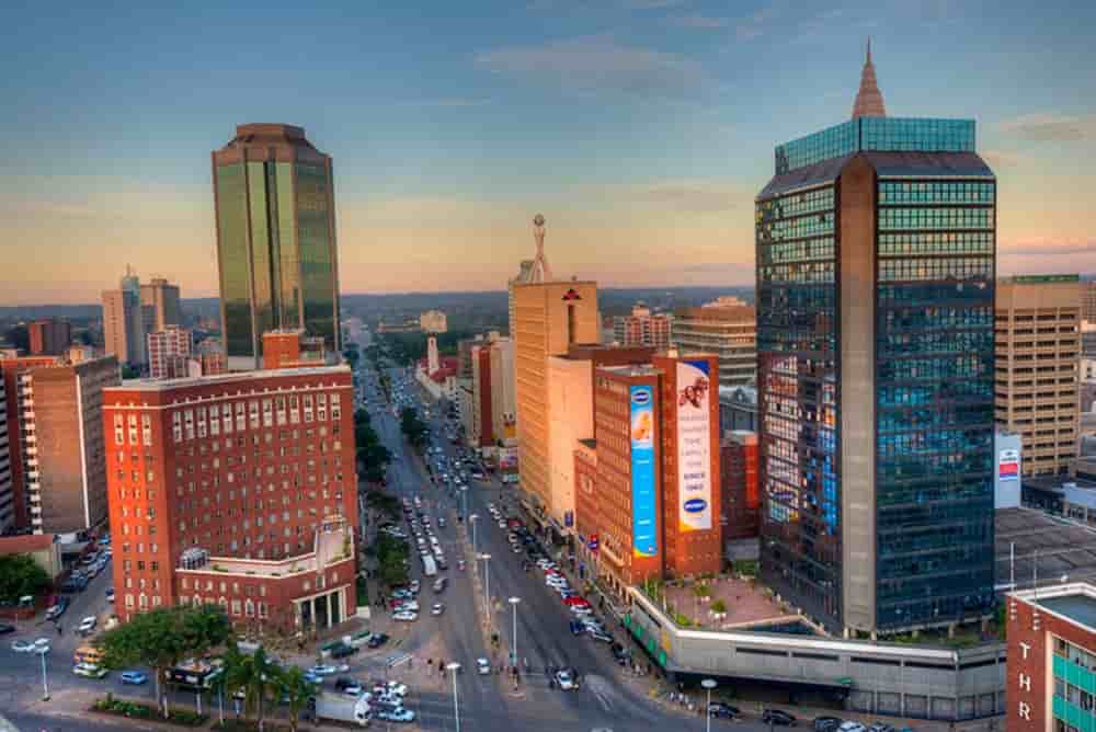 Vue de Harare, capitale du Zimbabwe.